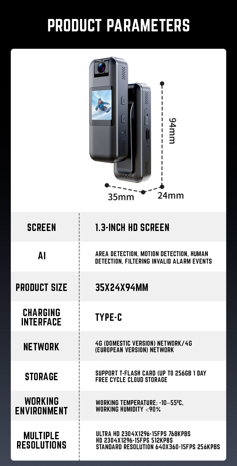 S11 Mini Wireless 4G HD Pocket Camera with Video Calling & App Control for Multipurpose Surveillance