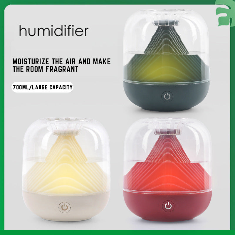 Rechargeable Ultrasonic Humidifier with Ambient Night Light, Top-Fill Transparent Tank & Portable Cordless Design - 700ml