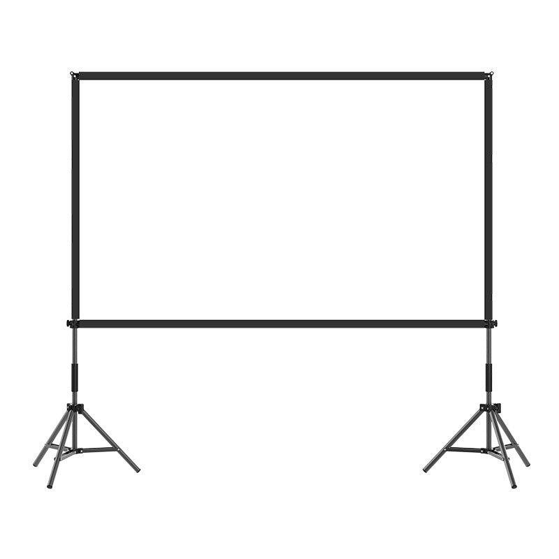 100-Inch Portable & Foldable Projector Screen with Double Bracket Stand for Indoor & Outdoor Use