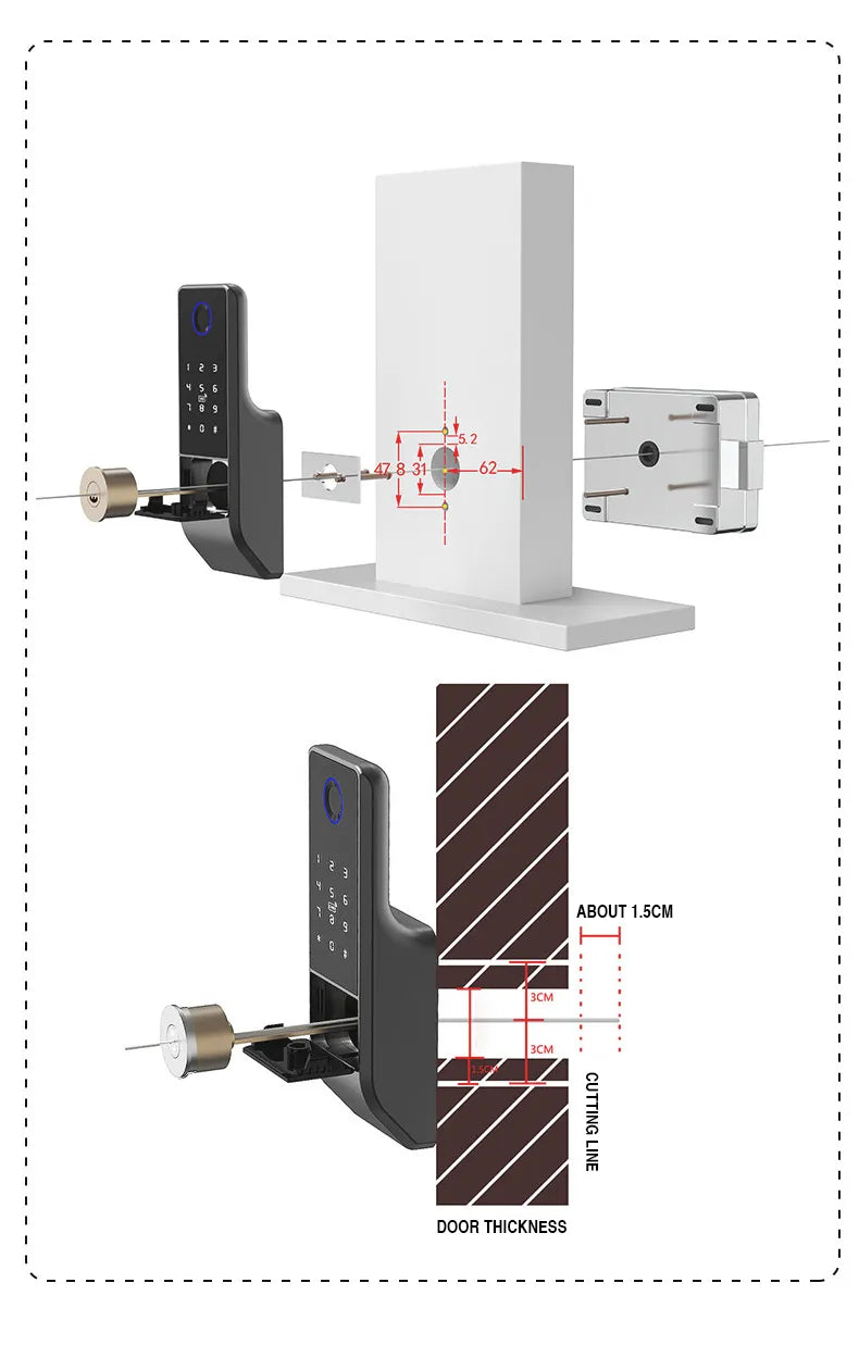 Advanced Biometric Door Lock with Tuya App Control, Card Acce& Multi-Access Options