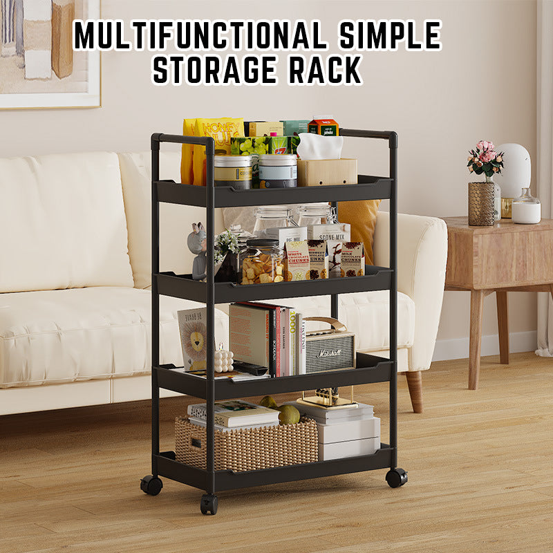 Multi-Tier Foldable Storage Rack – Portable, Space-Saving Organizer for Kitchen, Living Room & Pantry – 57 x 28 x 132 cm