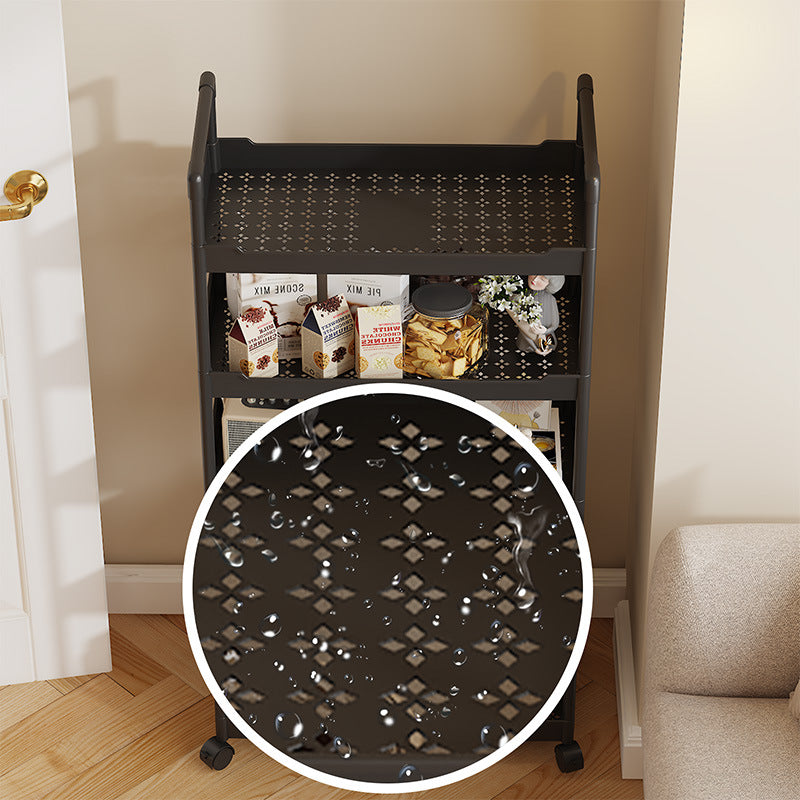 Multi-Tier Foldable Storage Rack – Portable, Space-Saving Organizer for Kitchen, Living Room & Pantry – 57 x 28 x 132 cm