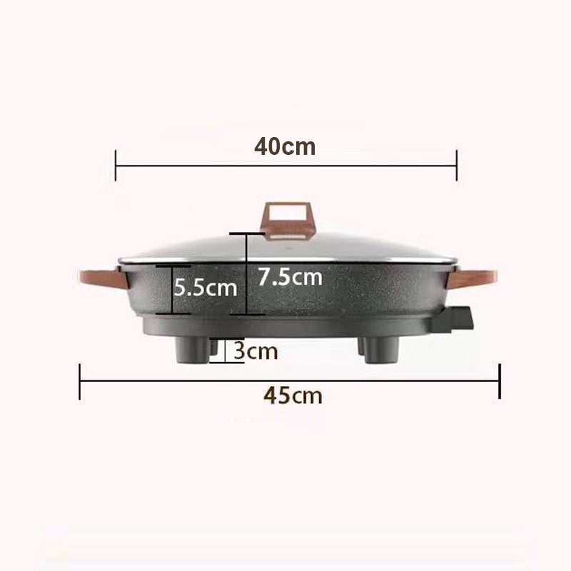Multi-Functional Electric Baking Tray with Deep Non-Stick Pan for Multipurpose Cooking - 40 CM Size