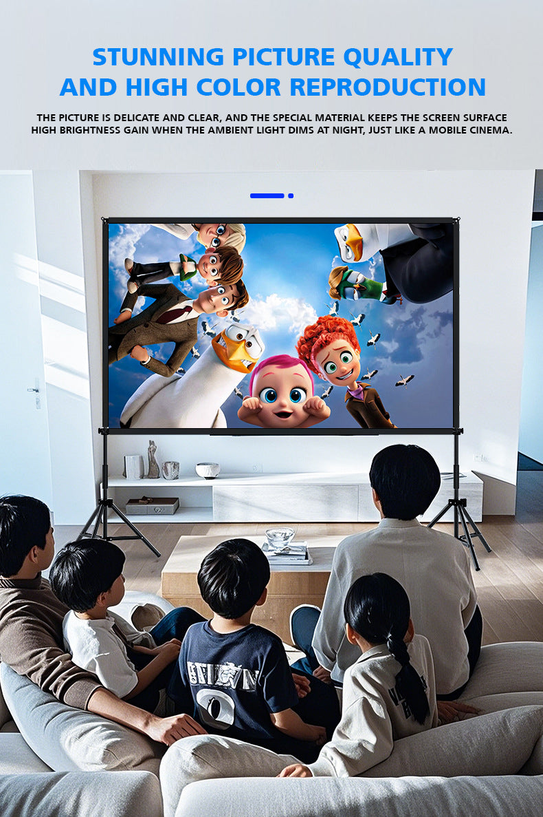 100-Inch Portable & Foldable Projector Screen with Double Bracket Stand for Indoor & Outdoor Use