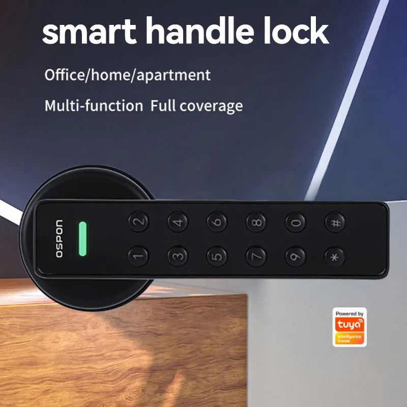 Ospon Advanced Keypad Door Lock with Password, Manual Key & Tuya App Control