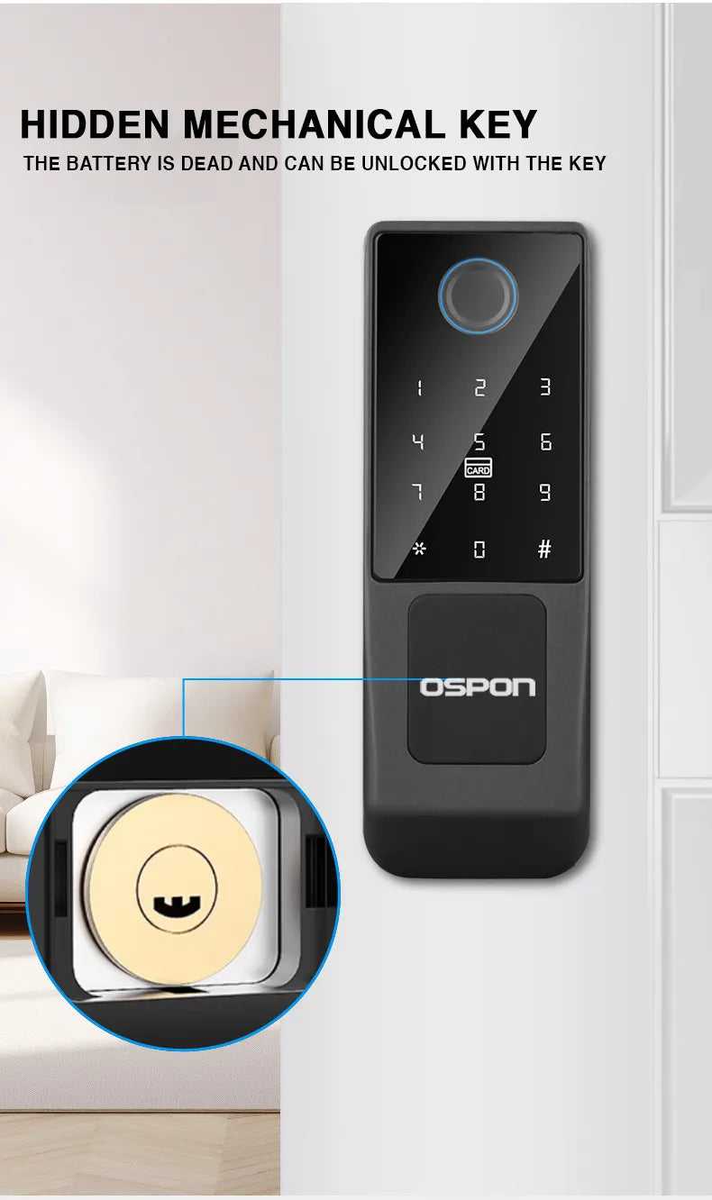 Advanced Biometric Door Lock with Tuya App Control, Card Acce& Multi-Access Options