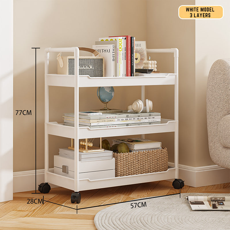 Multi-Tier Foldable Storage Rack – Portable, Space-Saving Organizer for Kitchen, Living Room & Pantry – 57 x 28 x 132 cm
