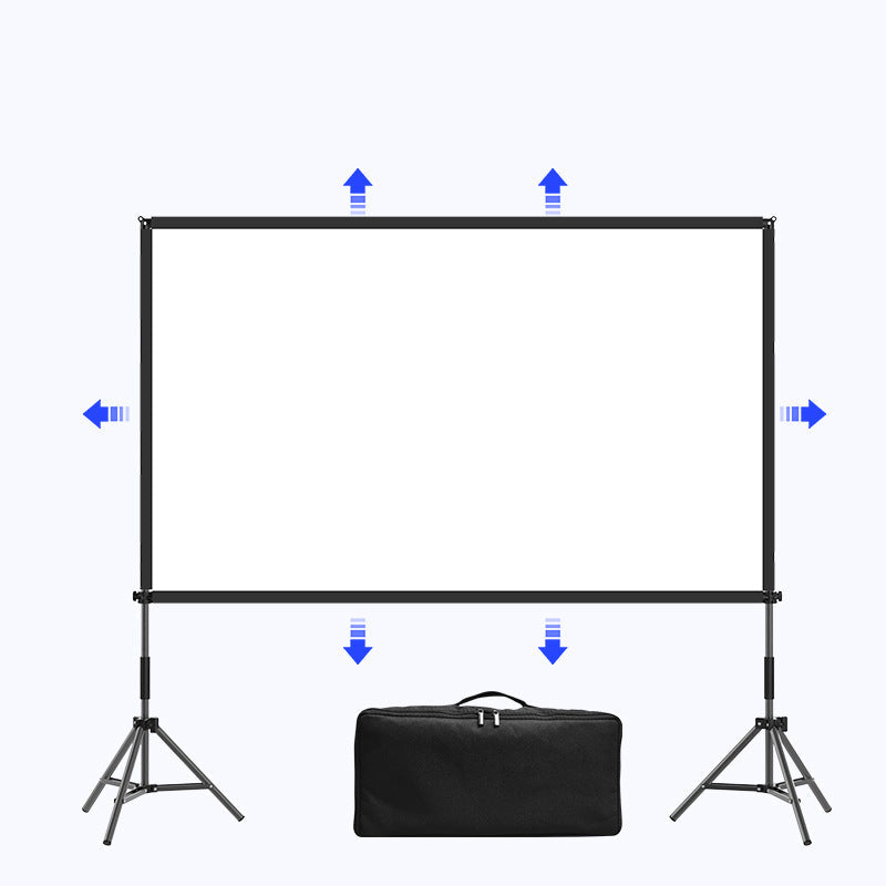 100-Inch Portable & Foldable Projector Screen with Double Bracket Stand for Indoor & Outdoor Use
