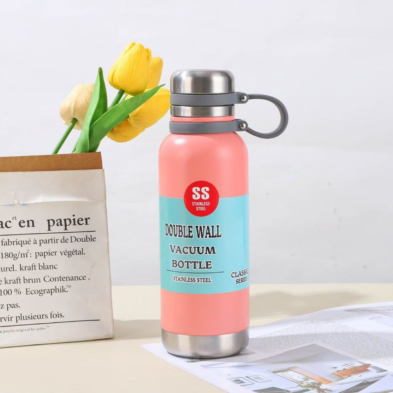 Double Wall St. Steel Vacuum Sports Bottle for Hot & Cold Drinks – Travel & Outdoor Friendly - 750ml