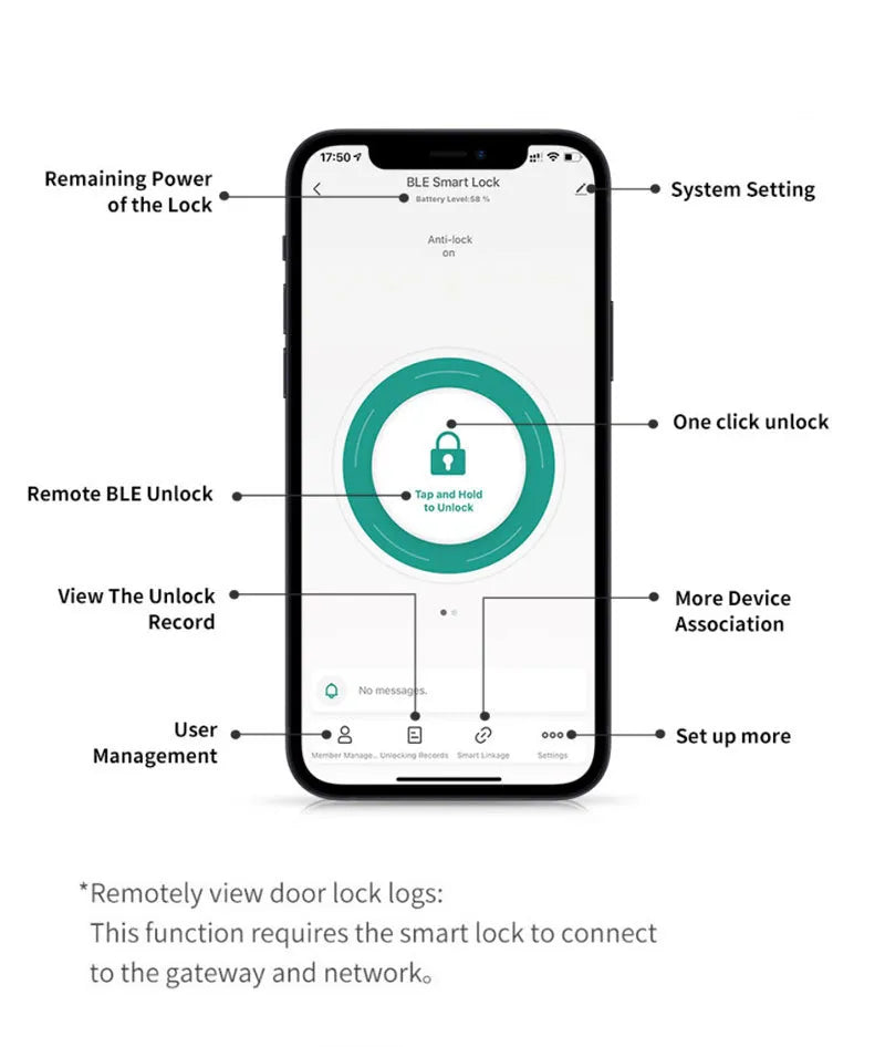 Ospon Advanced Keypad Door Lock with Password, Manual Key & Tuya App Control