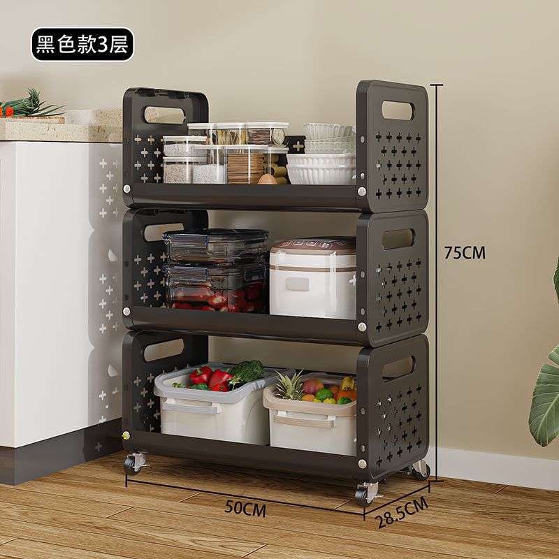 Multi Layer Movable Multipurpose Storage Rack with Wheels for Fruits, Vegetables, Snacks, Makeup, and Bathroom Essentials
