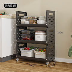 Multi Layer Movable Multipurpose Storage Rack with Wheels for Fruits, Vegetables, Snacks, Makeup, and Bathroom Essentials