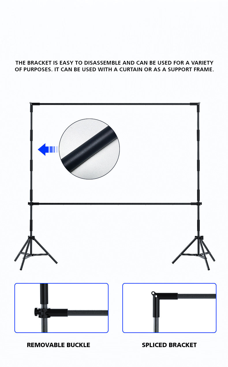 100-Inch Portable & Foldable Projector Screen with Double Bracket Stand for Indoor & Outdoor Use