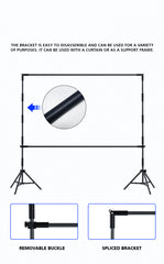 100-Inch Portable & Foldable Projector Screen with Double Bracket Stand for Indoor & Outdoor Use