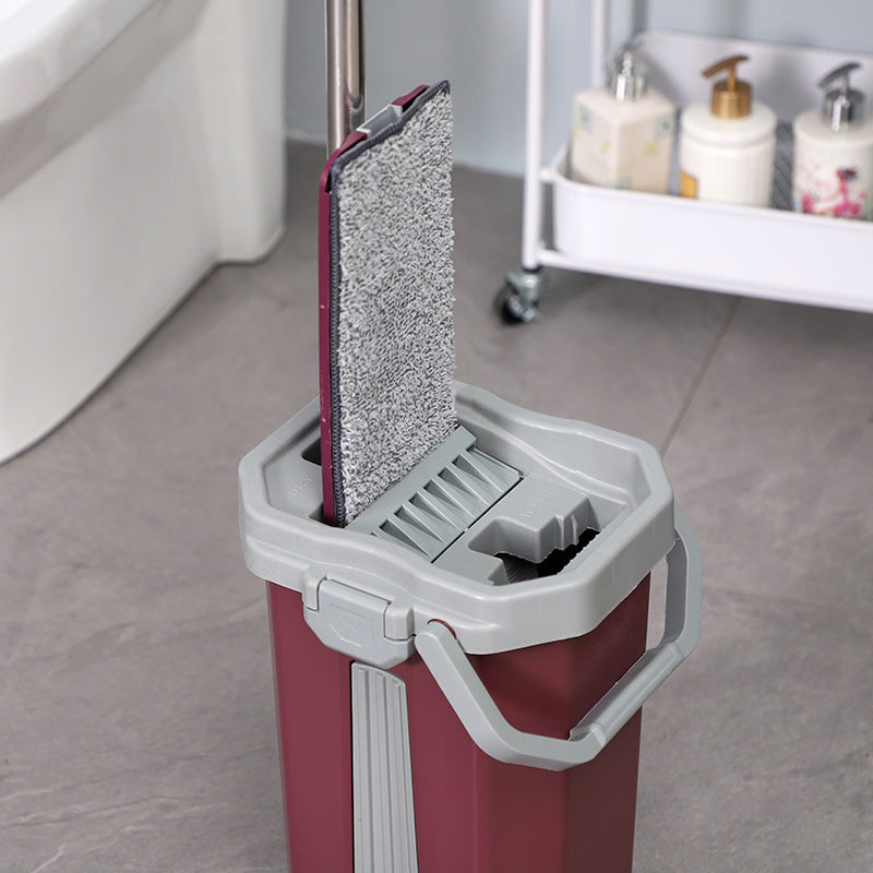 360° Microfiber Flat Mop and Bucket Set with Self-Wringing System - High Absorption, Aluminum Handle & Easy Floor Cleaning