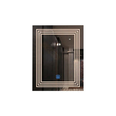 Smart Bathroom Bluetooth Speaker Vanity Mirror with Backlit LED Light, Anti-Fog, Touch Sensor, Timer - 60 x 80 cm