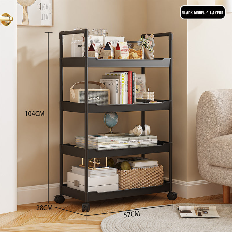 Multi-Tier Foldable Storage Rack – Portable, Space-Saving Organizer for Kitchen, Living Room & Pantry – 57 x 28 x 132 cm
