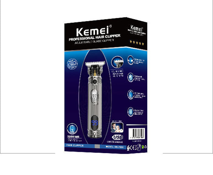 Kemei Professional Rechargeable Hair Clipper with 3 Adjustable Combs - High 1200 mAh Capacity