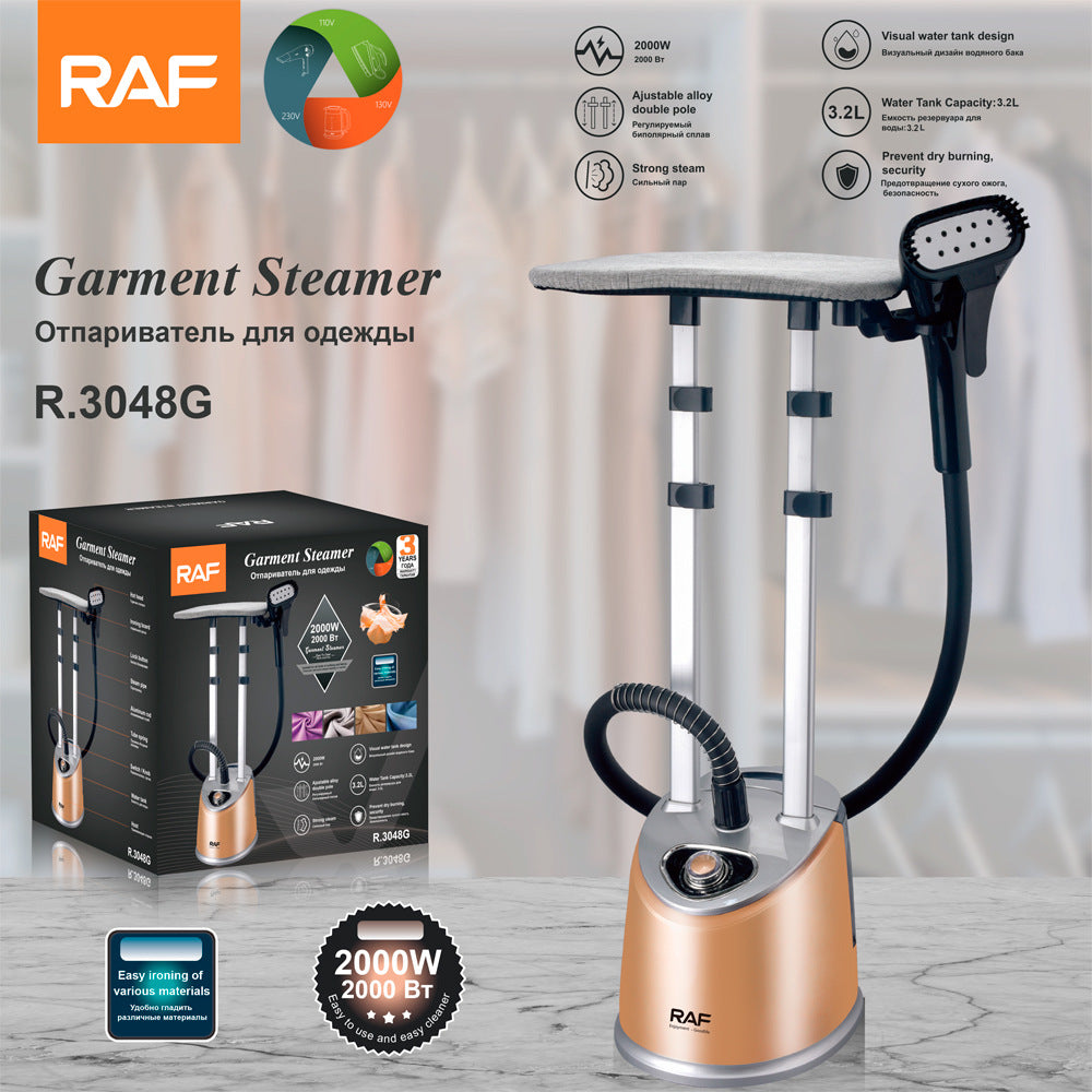 2-in-1 RAF 3.2L Garment Steamer with Ironing Board Attachment & Adjustable Double Pole - 2000W