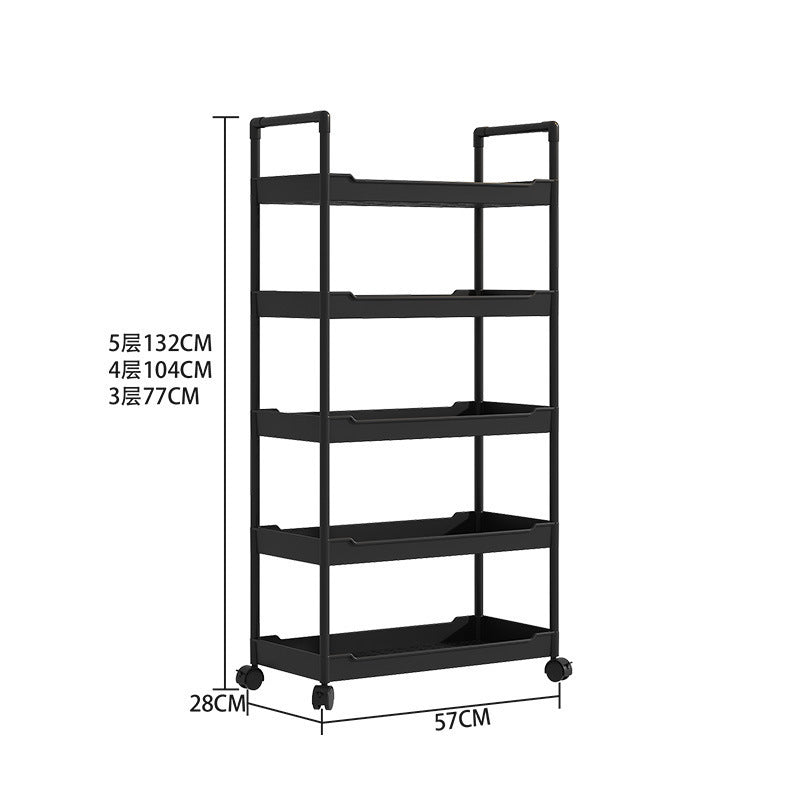 Multi-Tier Foldable Storage Rack – Portable, Space-Saving Organizer for Kitchen, Living Room & Pantry – 57 x 28 x 132 cm