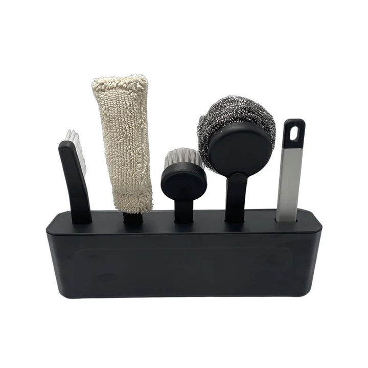 4-in-1 Multi-Brush Kitchen Cleaning Kit with Detachable Handle & Drainage Design