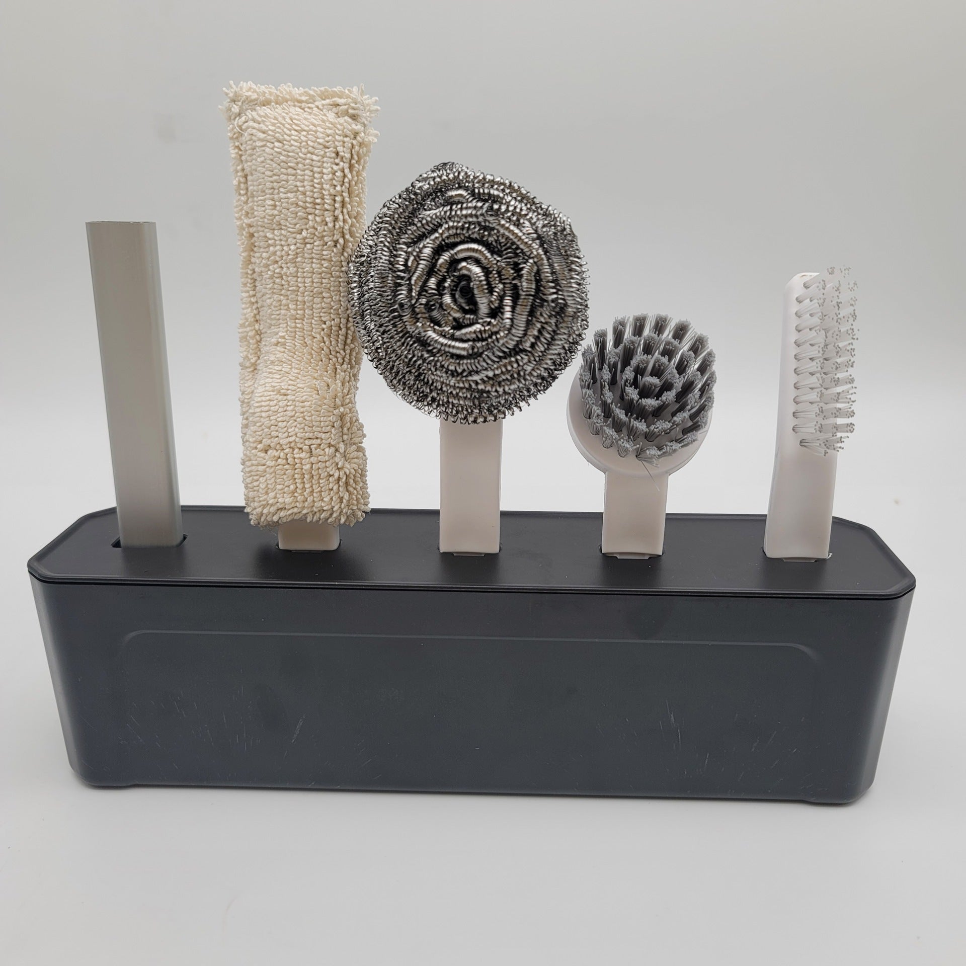 4-in-1 Multi-Brush Kitchen Cleaning Kit with Detachable Handle & Drainage Design