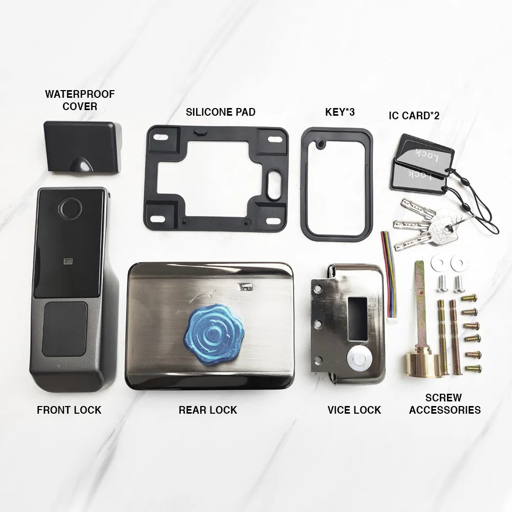 Advanced Biometric Door Lock with Tuya App Control, Card Acce& Multi-Access Options