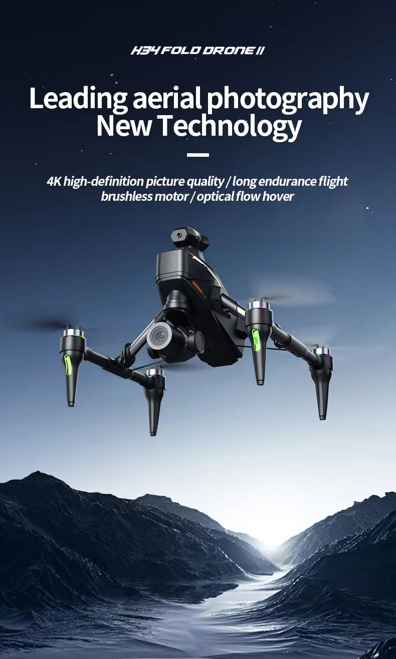 4K Dual Camera Portable Folding Quadcopter Drone with Aerial Camera, Obstacle Avoidance & Gesture Control