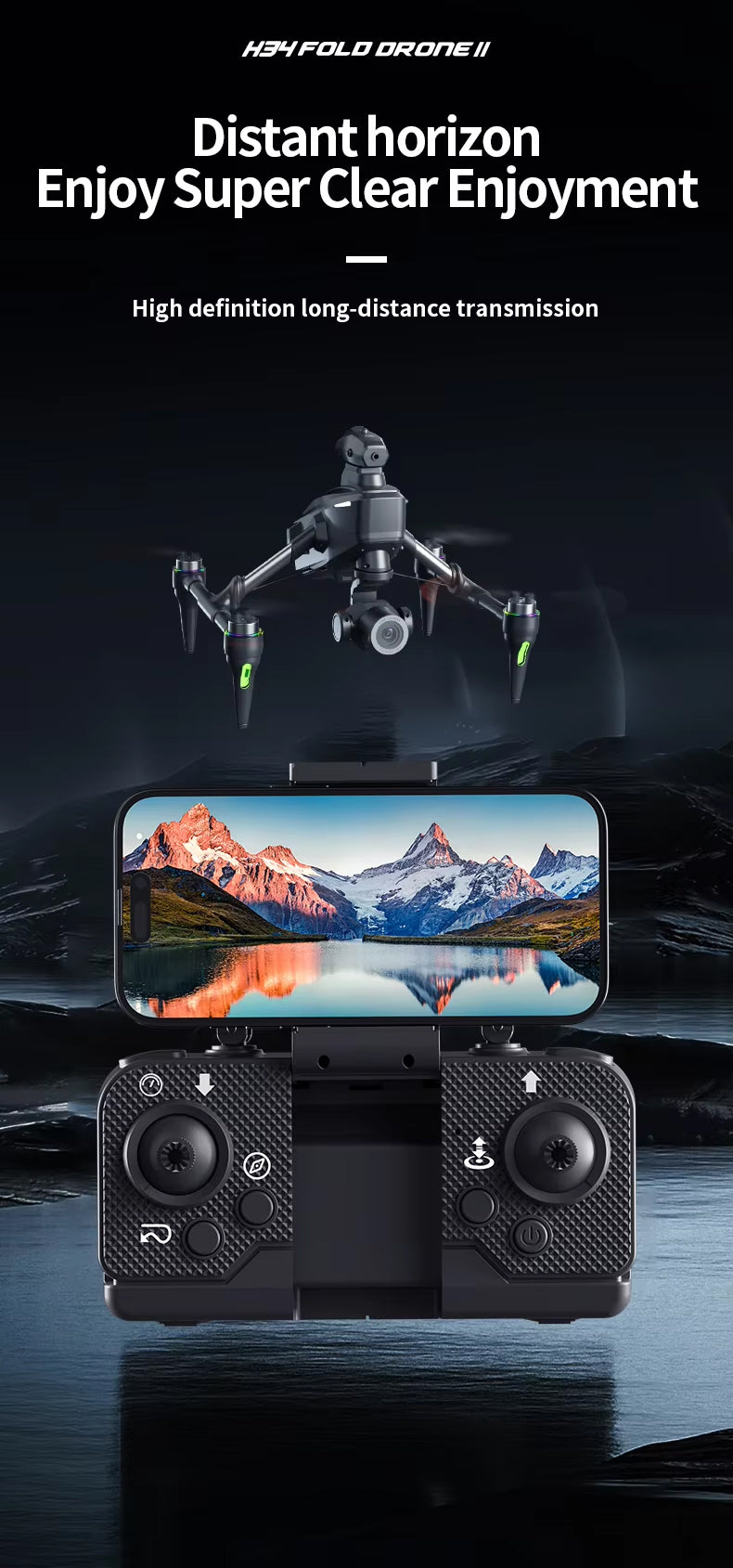 4K Dual Camera Portable Folding Quadcopter Drone with Aerial Camera, Obstacle Avoidance & Gesture Control