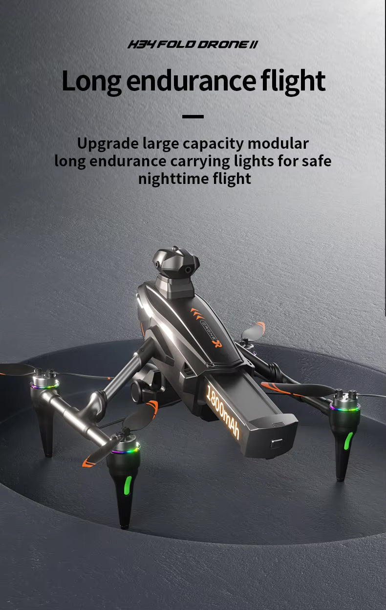 4K Dual Camera Portable Folding Quadcopter Drone with Aerial Camera, Obstacle Avoidance & Gesture Control