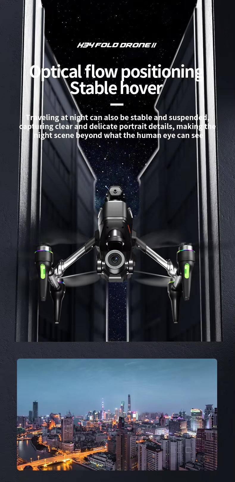 4K Dual Camera Portable Folding Quadcopter Drone with Aerial Camera, Obstacle Avoidance & Gesture Control