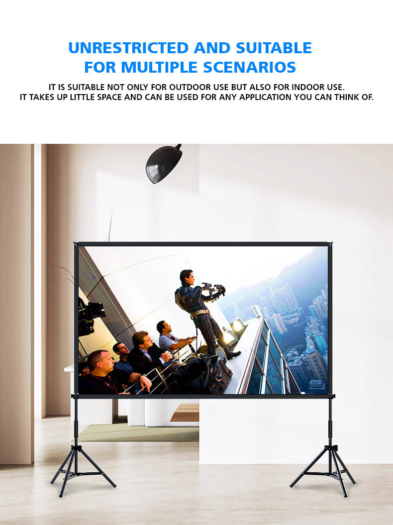 100-Inch Portable & Foldable Projector Screen with Double Bracket Stand for Indoor & Outdoor Use