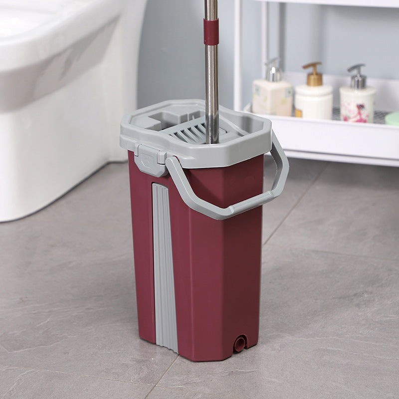 360° Microfiber Flat Mop and Bucket Set with Self-Wringing System - High Absorption, Aluminum Handle & Easy Floor Cleaning