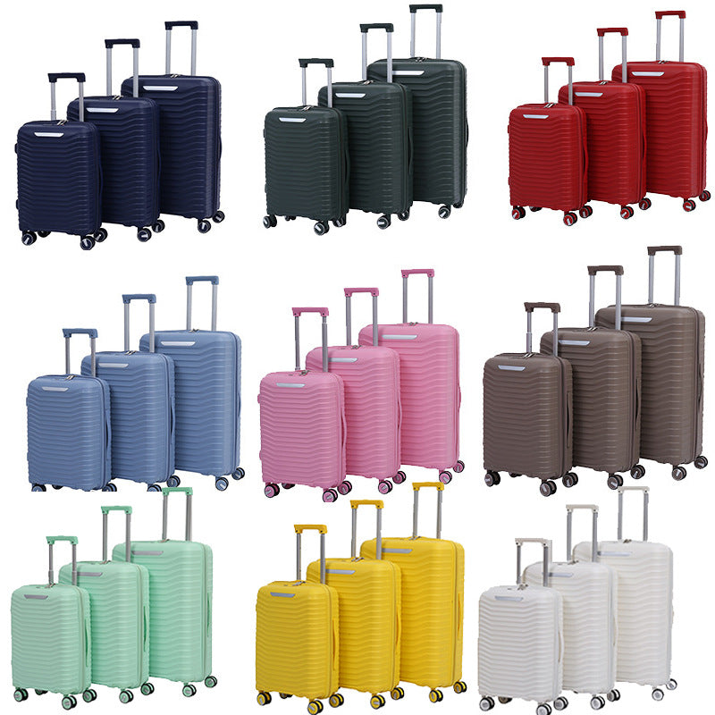 Elegant 3-Piece Travel Luggage Set with 360° Spinner 8-Wheels Design