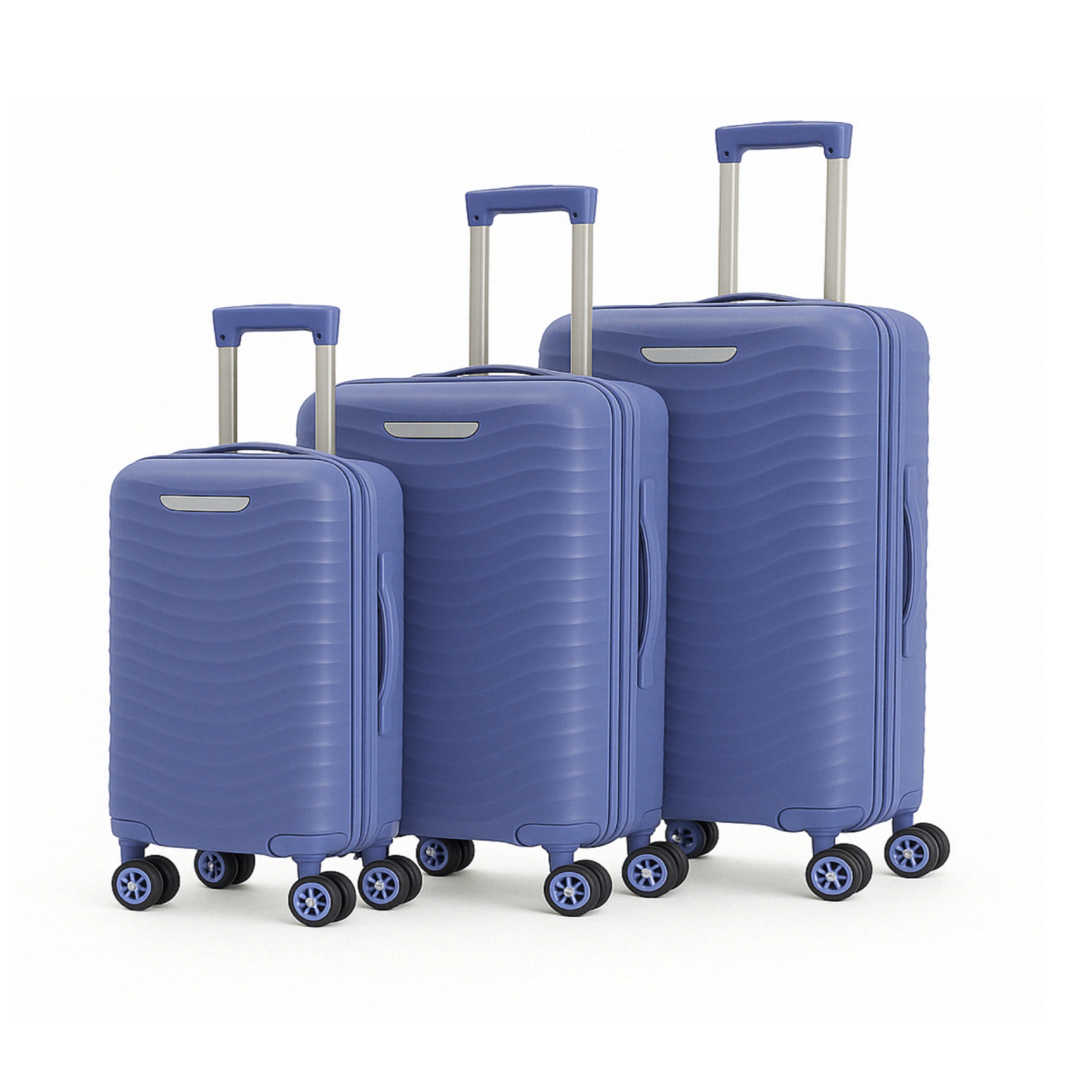 Elegant 3-Piece Travel Luggage Set with 360° Spinner 8-Wheels Design