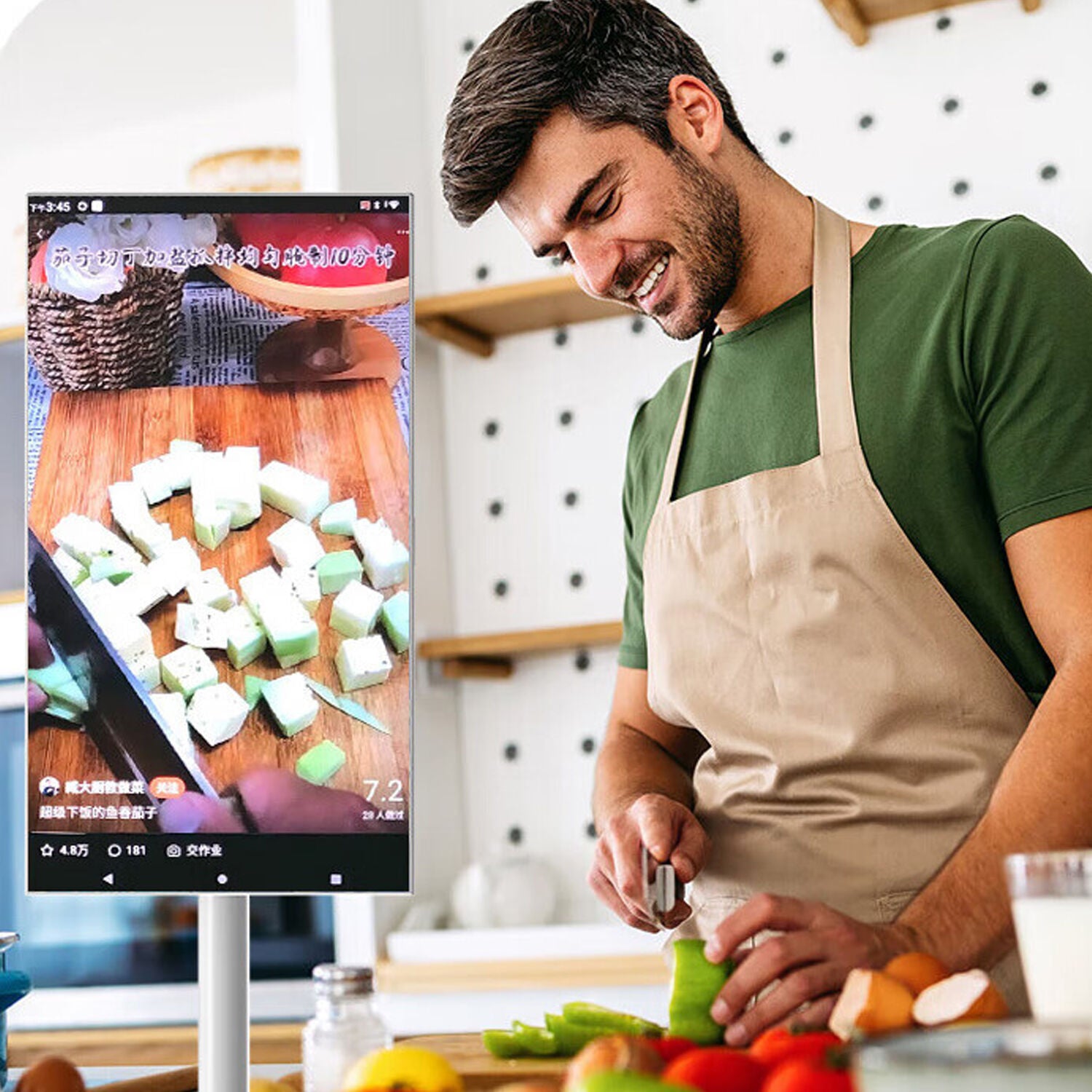 24” Touchscreen FHD Smart TV with Stand, Android 13, 6GB RAM + 64GB Storage, MediaTek MT8788 chipset with integrated GPU, 8MP Camera, 10000mAh Battery, Multi-Swivel Rotation & Remote