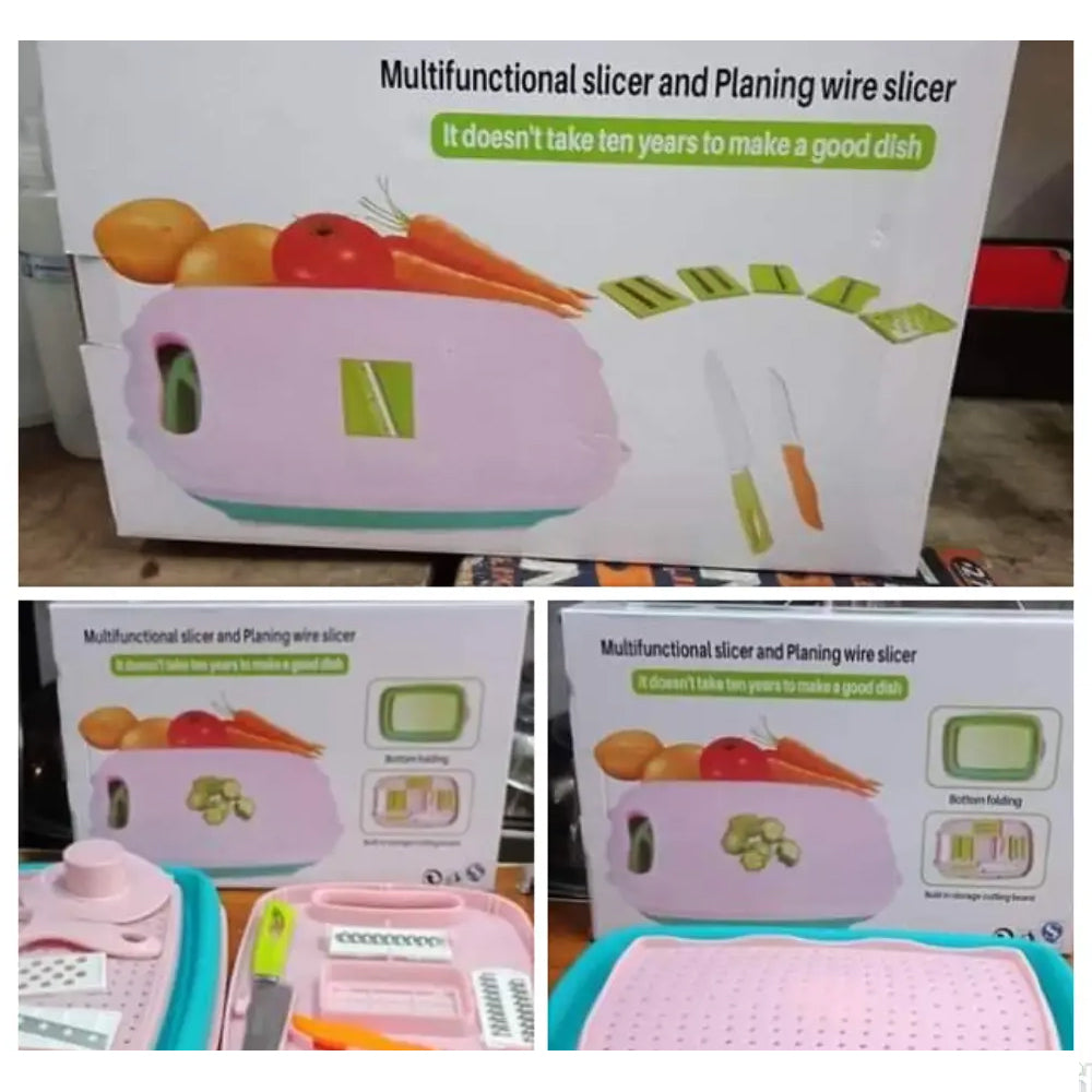 Multifunctional Slicer & Planing Wire Slicer Chopping Board & Drainer Basket
