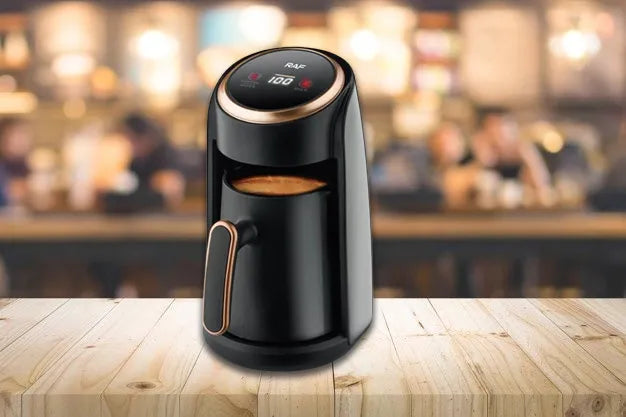 RAF Electric Turkish Coffee Maker with Digital Temperature Display, 3-in-1 Portable Coffee, Water, and Milk Heating Pot, 300ml, 600W