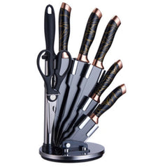7-Piece German Steel Knife Set with Non-Stick Coating and Radian Handles