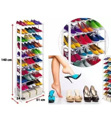 10 Layer Portable Foldable High Quality Shoe Storage Rack for 30 Pairs