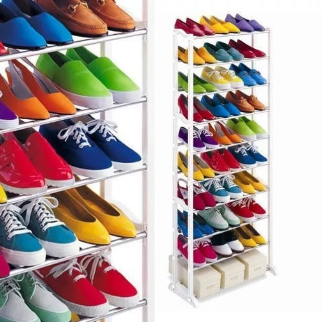 10 Layer Portable Foldable High Quality Shoe Storage Rack for 30 Pairs