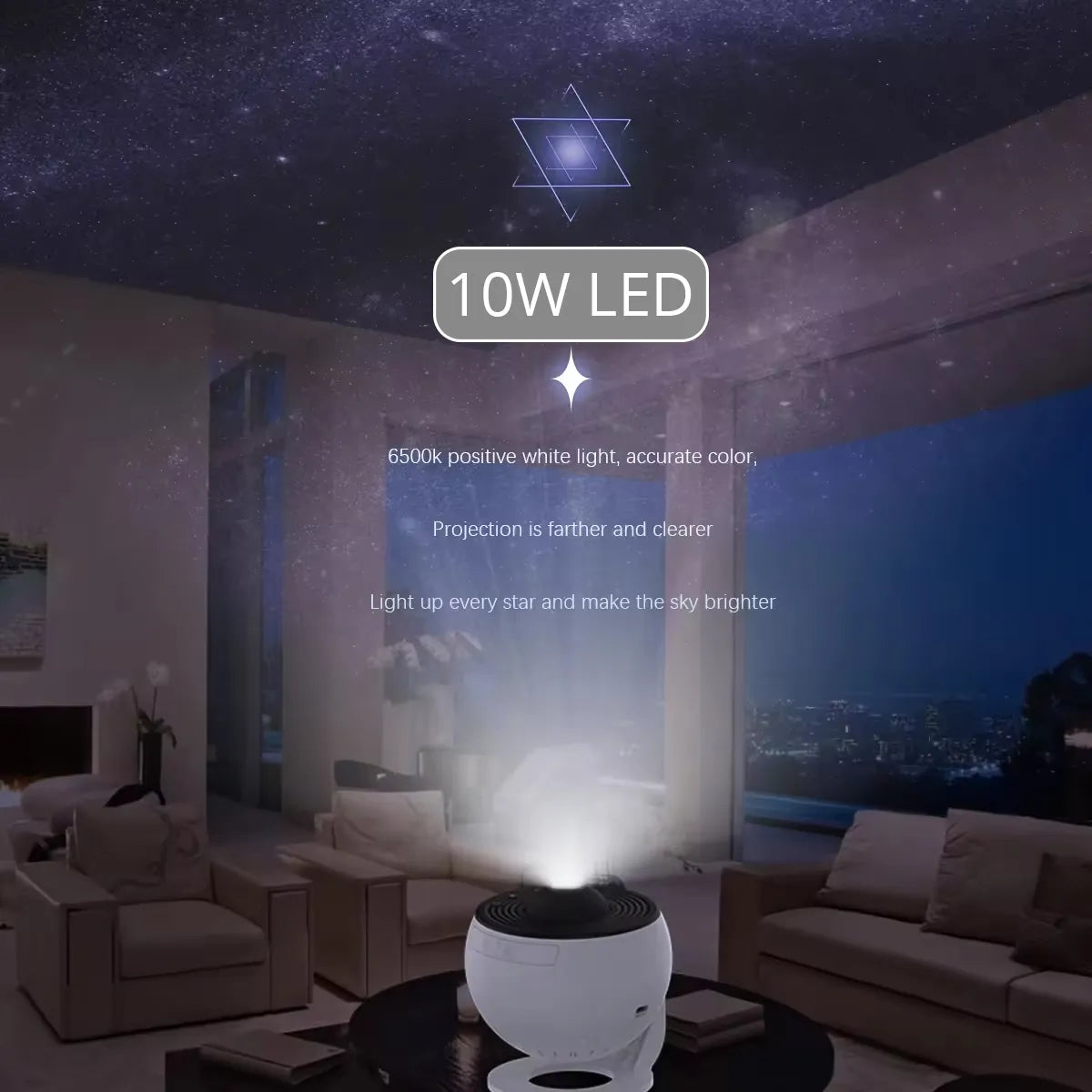 4K HD Galaxy Starry Night Projector with Twelve Film Discs, Adjustable Angle, and Ultra-Large Projection Area