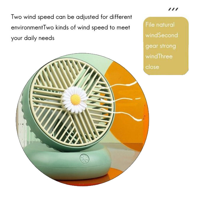 Portable Compact USB Rechargeable Desk Fan with Adjustable Speed
