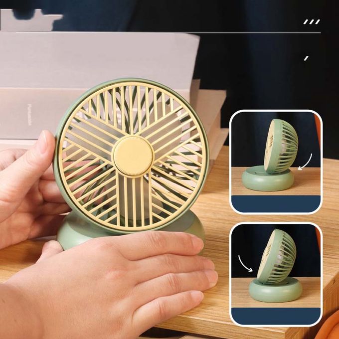 Portable Compact USB Rechargeable Desk Fan with Adjustable Speed