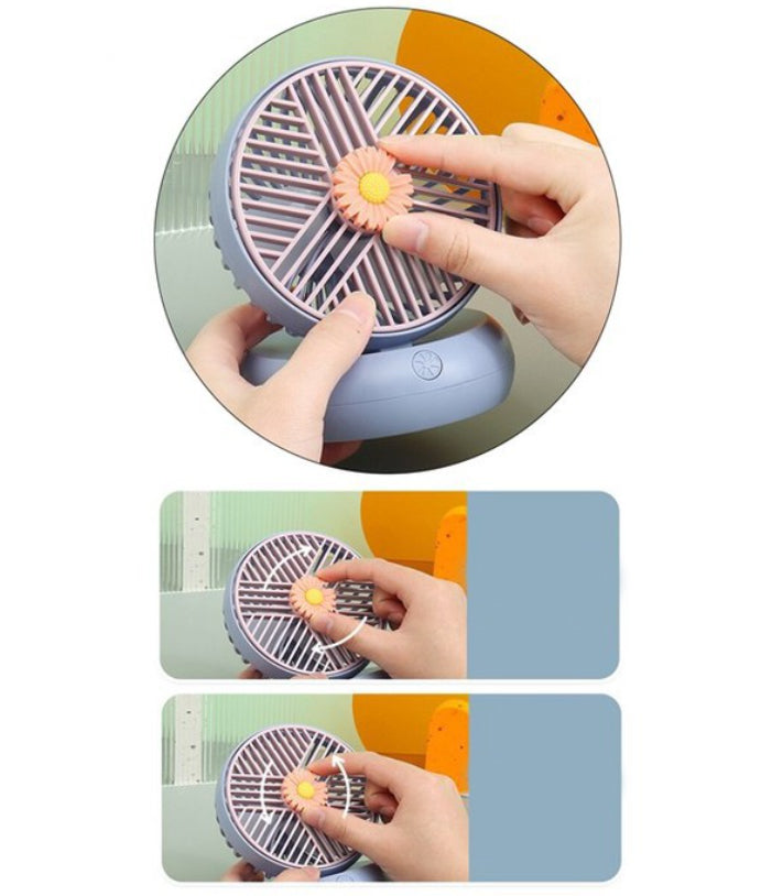 Portable Compact USB Rechargeable Desk Fan with Adjustable Speed