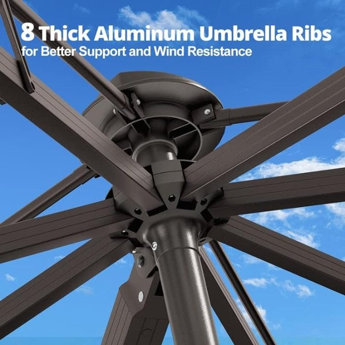 Foldable Cantilever Umbrella for Outdoor & Patio with Heavy-Duty Water Base for Support -  2.5 x 2.5 Metres