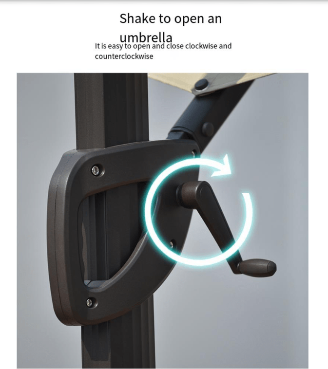 Foldable Cantilever Umbrella for Outdoor & Patio with Heavy-Duty Water Base for Support -  2.5 x 2.5 Metres