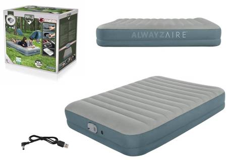 Bestway Inflatable Queen Airbed with Built-In Dual Pump and USB Charger - 2.03 m x 1.52 m x 36 cm