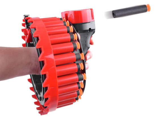 Rapid Firing Electric Nerf Gun Toy Blaster with Rotating Bullet Drum and Soft Foam Dart Bullets