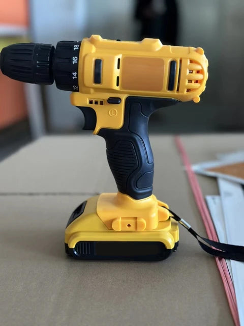 21V Cordless Drill Kit with Set of 2 Lithium Batteries & Essential Hand Tools - 34 Pcs Tool Set